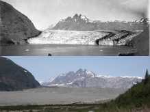 Carroll Glacier, Alaska. August 1906 and June 21, 2004